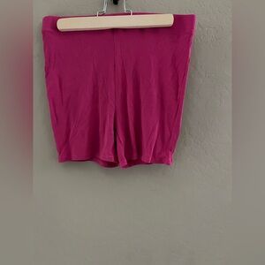 Pink stretchy shorts